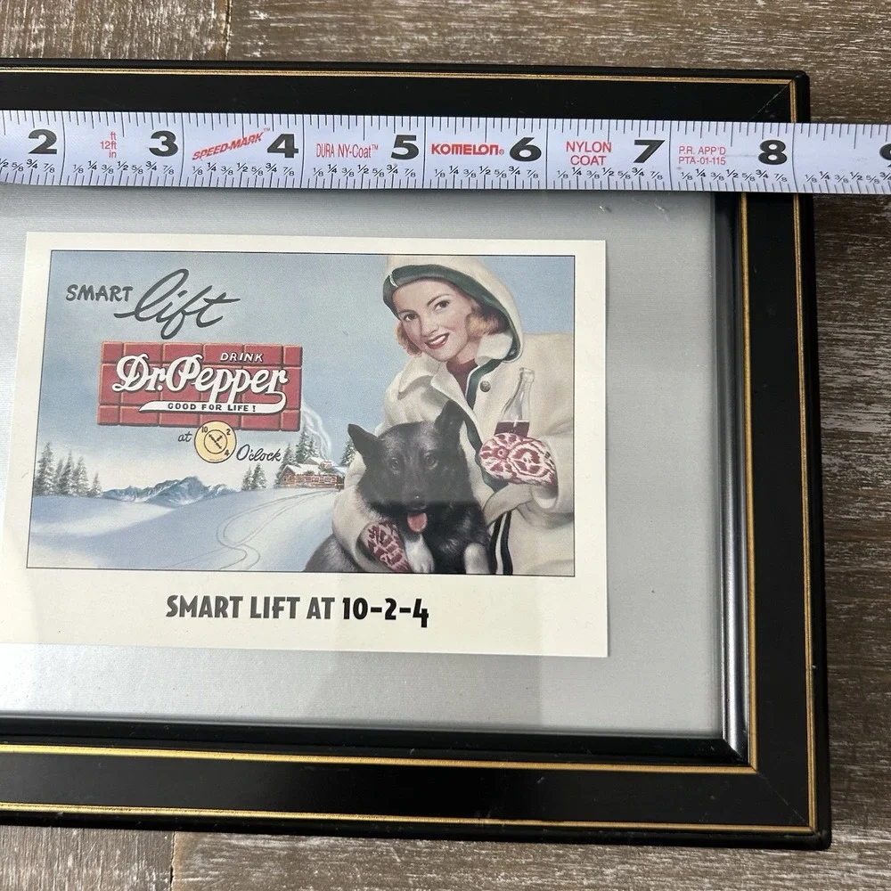 Vintage Framed Dr Pepper Ad 